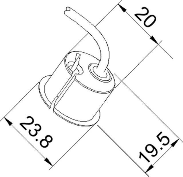 Assa Abloy Contatto porta Reed DMC 20 in plastica a 7 pin Ø 20 mm