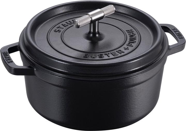 Actual product image Staub - Buster Punch Cocotte - Black - 24 cm (24 cm, Casserole + Stewpot, Cast iron)
