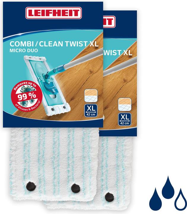 Produktbild Leifheit Bundle Wischbezug CLEAN TWIST XL/Combi XL micro duo (2er Set) (2 Stk.)