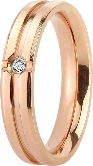 Immagine prodotto Star Piercing Anello in oro rosa con scanalature e cristalli (senza ottone, Acciaio chirurgico 316L)