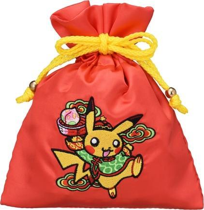 Actual product image Pokémon Satin Purse Pikachu Hotel Raikou - Red