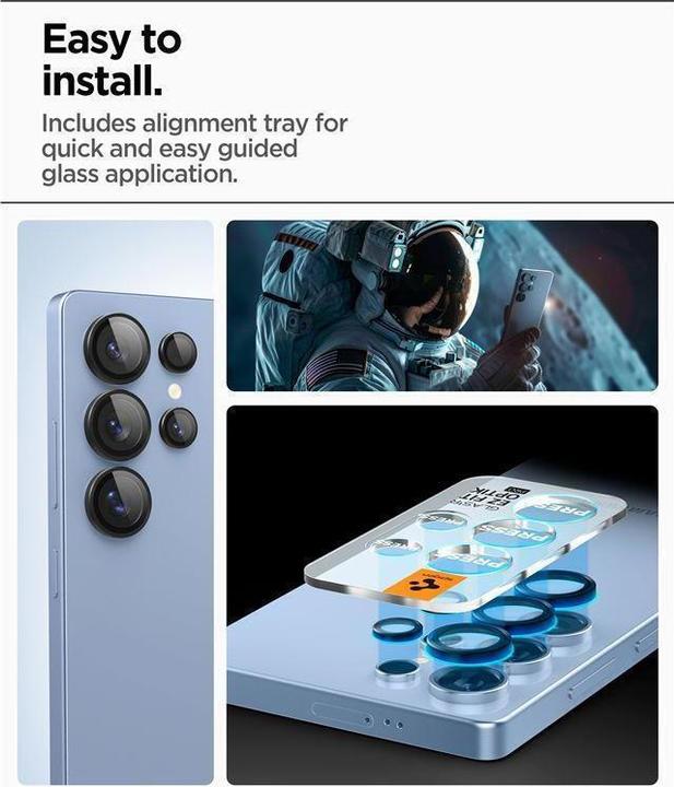 Actual product image Spigen Samsung Galaxy S25 Ultra Glas.tR EZ Fit Optik Pro HD Lens protector, 2-pack (2 Piece, Samsung Galaxy S25 Ultra)