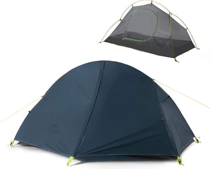 Naturehike cycling Ultralight 1 man tent + mats 20D Forest navy blue + mats (1 person)