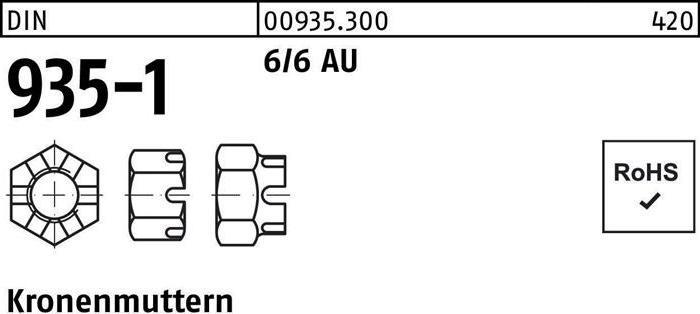 Productafbeelding Kasteelmoer DIN 935-1 M 24 6 / 6 Vrij snijdend staal