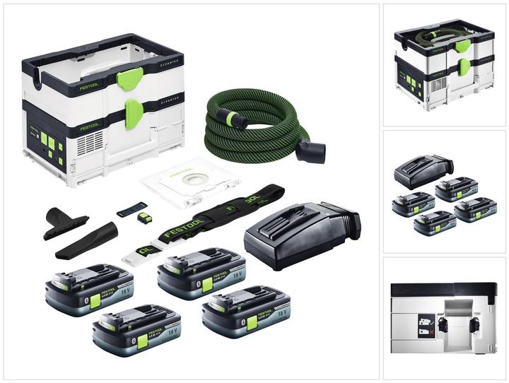 Produktbild Festool CTLC SYS Akku Absaugmobil 36 V ( 2x 18 V ) Staubkl. L + 4x Akku 4,0 Ah + Ladegerät