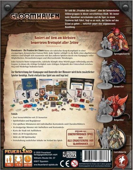 Actual product image Feuerland Gloomhaven - The Paws of the Lion (German)