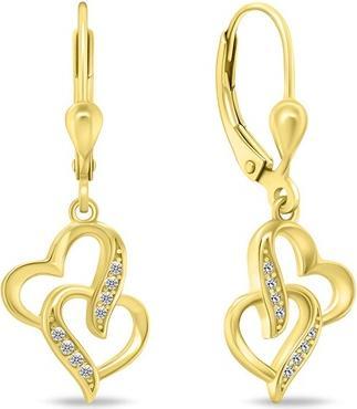 Brilio Silver - Romantic gold-plated earrings Heart EA467Y