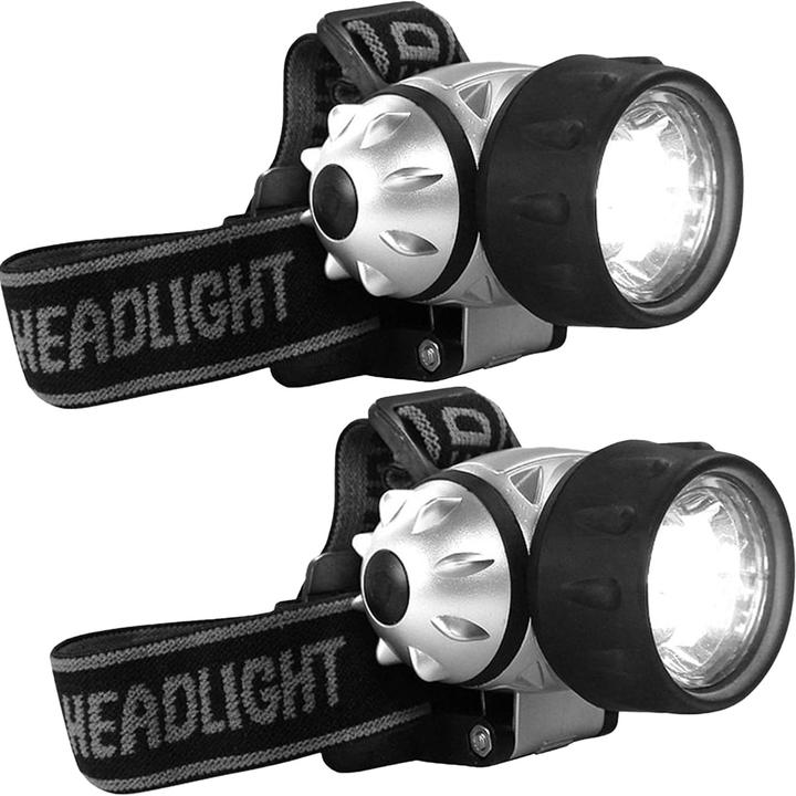 Produktbild Eaxus 2er-Set Kopflampe mit flexiblen Stirnband, IP44 (10 lm)