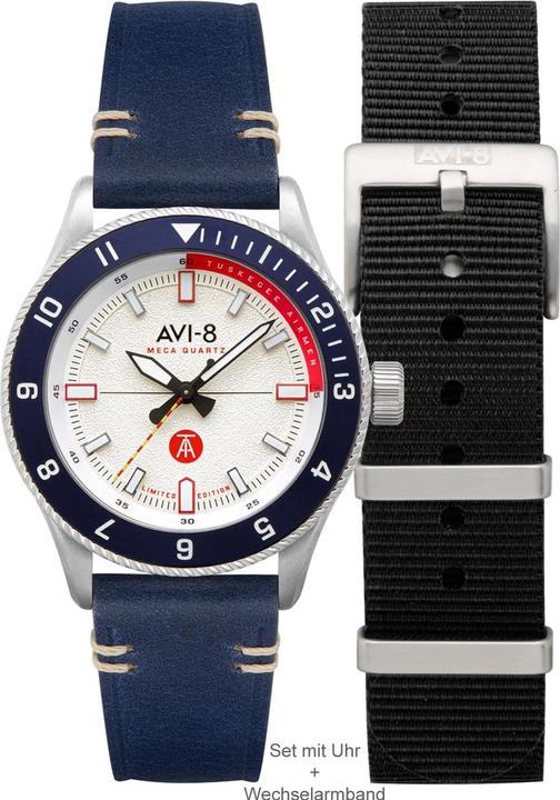 Produktbild AVI-8 AV-4103-03 Tuskegee Airmen Limited Edition Herrenuhr 40mm 5ATM (Fliegeruhr, 40 mm)
