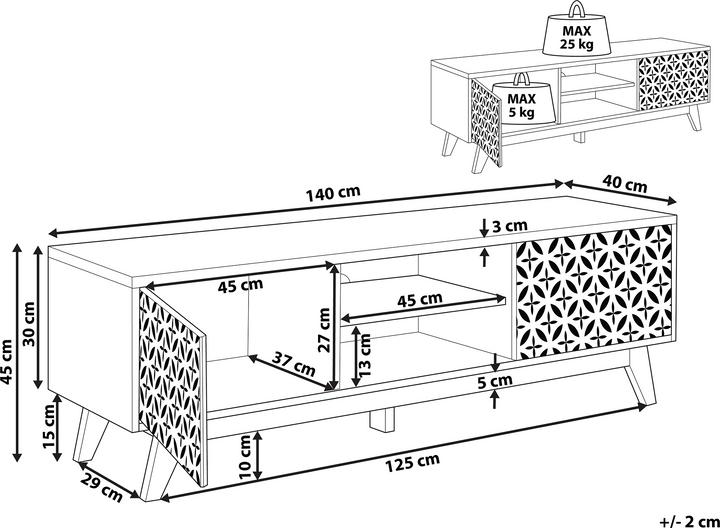 Actual product image Beliani Prescot (140 x 40 x 45 cm)