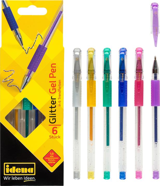Image du produit Idena Stylo gel à paillettes 6 pièces (Multicolore, 6 x)