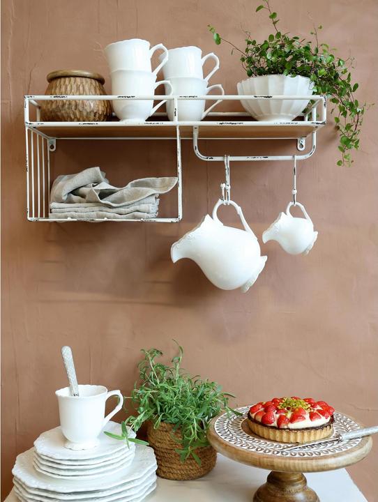 Produktbild Chic Antique Wandregal mit Haken 24 x 58 x 18 cm, Weiss (58 x 18 x 24 cm)