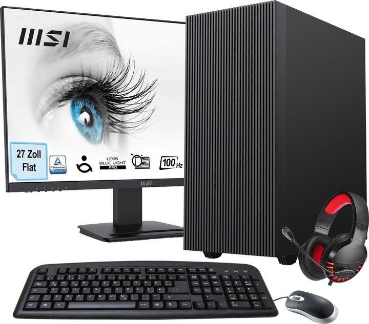 Produktbild Hyrican MegaDeal Multimedia PC SET2475 7372 + MSI PRO MP273ADE + Maus, Tastatur & Headset (AMD Ryzen 5 5600G, 16 GB, 1000 GB)