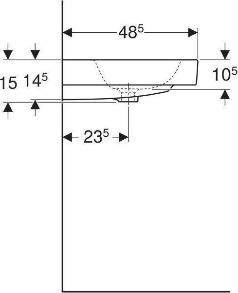 Actual product image Geberit Keramag / Washbasin iCon 60 cm white Keratec 124060600 (485 mm, 600 mm)