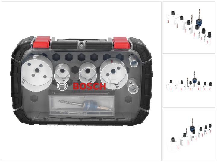 Immagine prodotto Bosch Professional Zubehör Set da elettricista da 9 pezzi, 4 seghe a tazza Progressor per legno e metallo (19 mm, 25 mm, 38 mm, 44 mm, 83 mm, 68 mm)