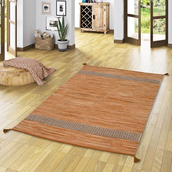 Actual product image Pergamon Natural cotton carpet kilim Tuscany (200 x 300 cm)