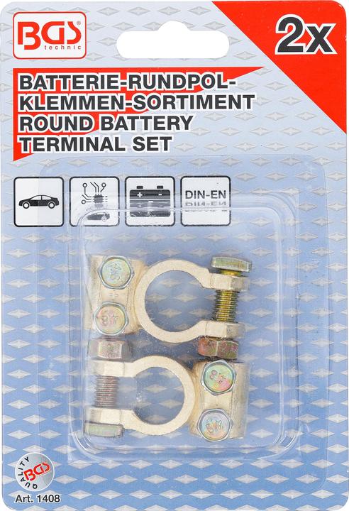 Actual product image BGS Round Battery Terminal Set (1 pcs.)