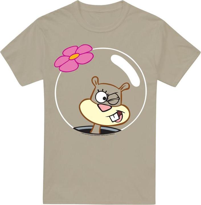 Actual product image Spongebob Squarepants Mens Wink Sandy Cheeks Face T-Shirt (S)
