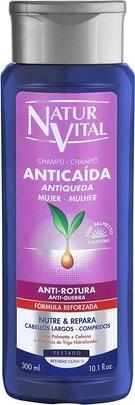 Image du produit NaturVital Shampooing anti-chute pour cheveux longs avec Saw Palmetto, Ginseng et Caféine 300ml (Shampoing liquide)