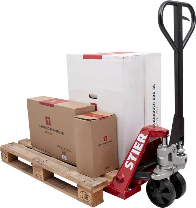 Actual product image Stier Pallet truck Load capacity 2000kg Fork length 1800mm Nylon tyres (2000 kg)