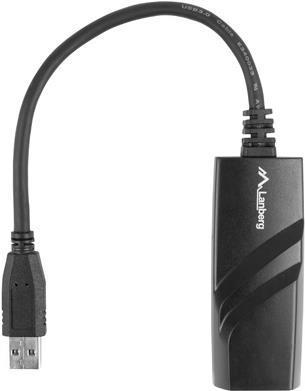 Produktbild Lanberg NC-1000-01 Kabelschnittstellen-/Gender-Adapter USB-A RJ-45 Schwarz (USB, RJ45 (1x))