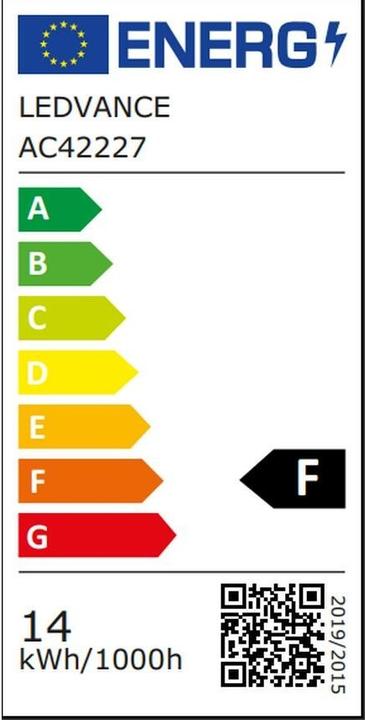Label énergétique Ledvance Smart+ Wifi Classic (E27, 14 W, 1521 lm, 3 x, F)