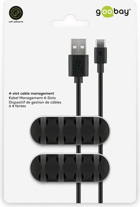 Image du produit Goobay Ensemble de 2 emplacements pour la gestion des câbles