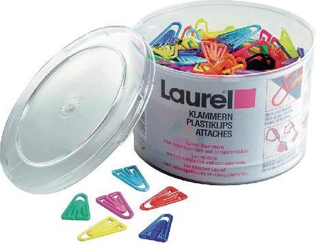 Image du produit Laurel Trombones Plasticlips 25mm UE=500 pièces couleurs primaires et lumineuses assorties (500 x)