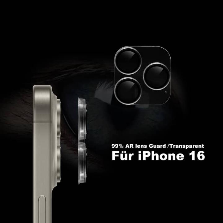 Actual product image Anank iPhone 16 / 16 Plus - Rear camera armoured glass - 99AR+Corning Glass - Dual Lens Protection (1 Piece, Apple iPhone 16, Apple iPhone 16 Plus)