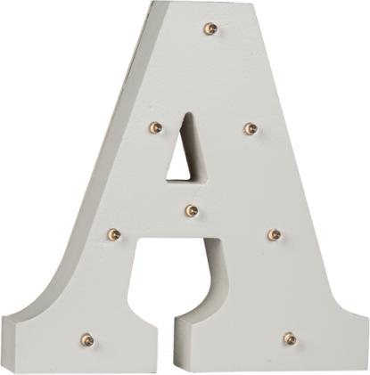 Image du produit Ootb Lettre A en bois illuminée, avec 8 LED, env. 16 cm