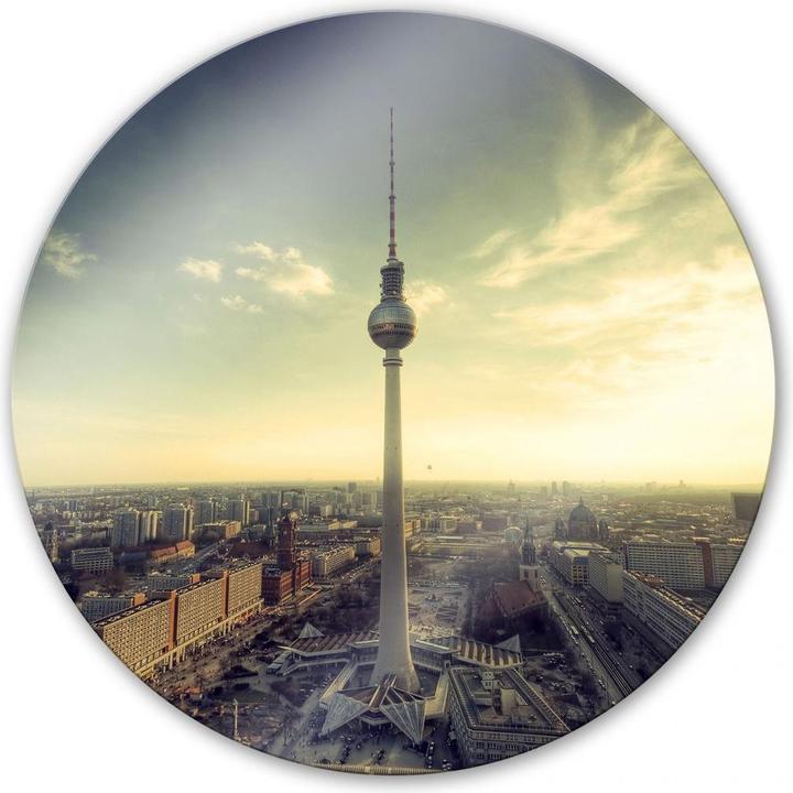 Immagine prodotto Trenddeko Berlino TV Tower Panorama - rotondo (Ø 30 cm)