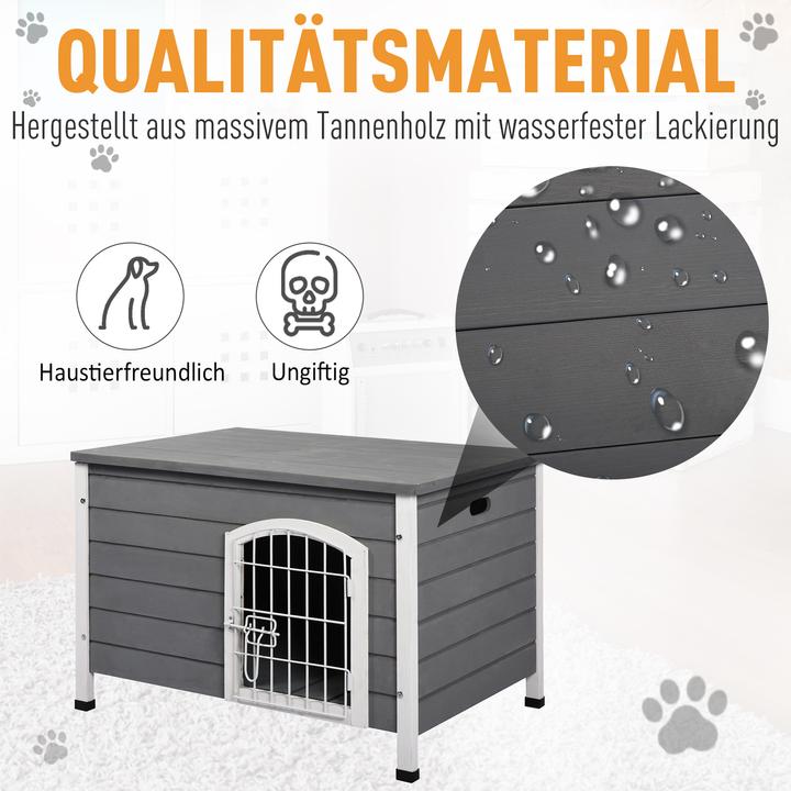 Produktbild PawHut Hundehütte mit Tür (Hundezwinger)