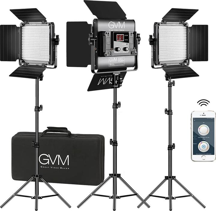 Produktbild GVM LED Videoleuchten mit Ständer (Videoleuchte)