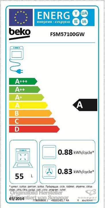 Energy Label Beko FSM57100GW