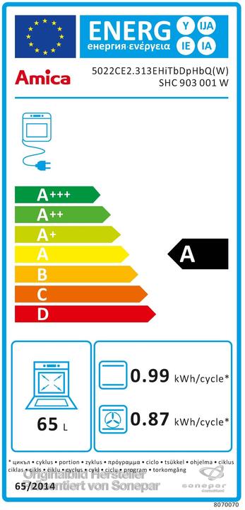 Energie-Label Amica SHC 903 001 W