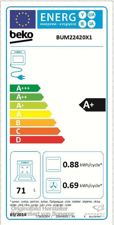 Energie-Label Beko BUM22420X1