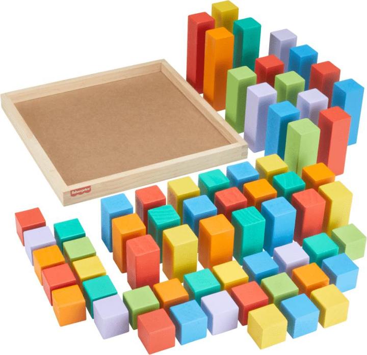 Image du produit Fisher-Price Blocs de construction en bois multicolores