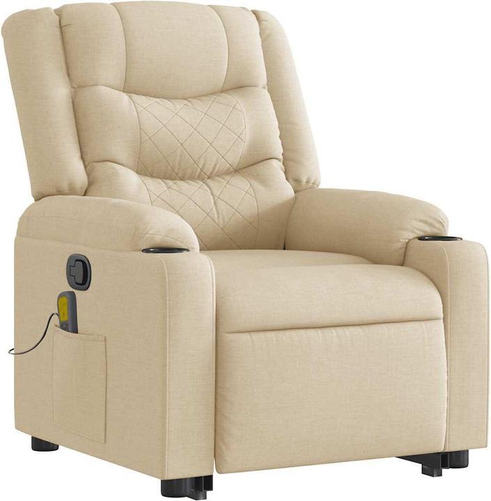 Image du produit VidaXL Fauteuil de massage avec releveur Crème Tissu