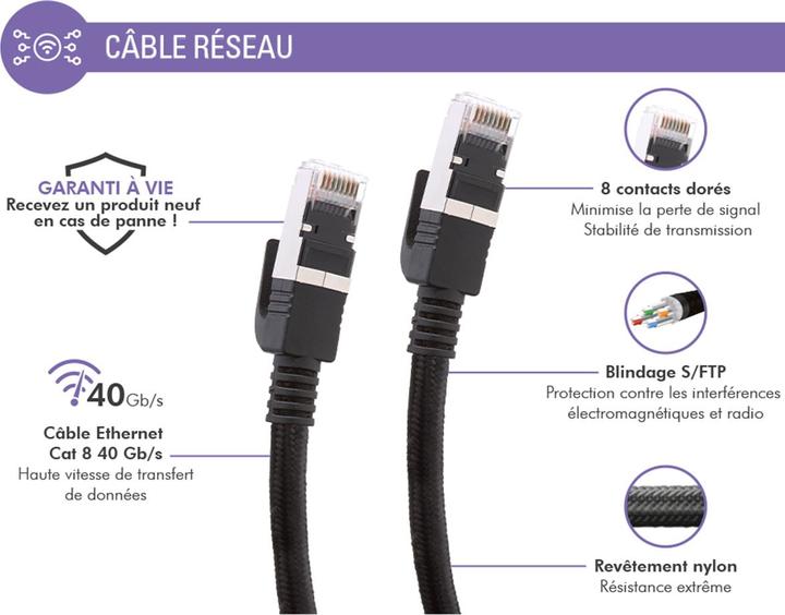 Produktbild Force Power Ethernet Kabel RJ45 Geflochten S/FTP 5m (S/FTP, CAT8.1, 5 m)