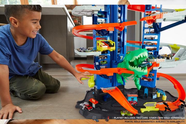 Immagine prodotto Hot Wheels Parcheggio della City Megacity con attacco di T-Rex