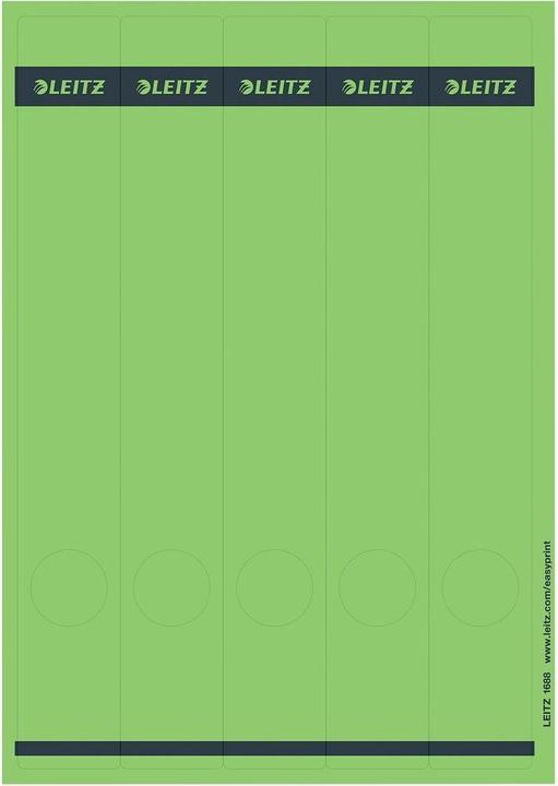 Actual product image Leitz Folder spine label, 39 x 285 mm, long, narrow, green suitable for standard and hard cardboard