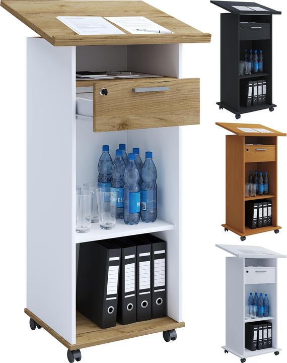 Produktbild VCM Stehpult Rednerpult Meeta mit Rollen (60 x 50 x 120 cm)