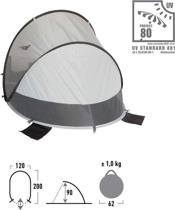 Immagine prodotto High Peak Calobra 80 Beach Shelter (tenda da spiaggia, 1 kg, 1 persona)