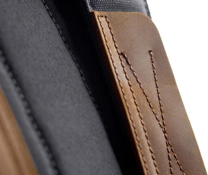 Produktbild Only-Bags.Store Canvas Rucksack, Canvas Vintage Reclaimed Leder Rucksack, recyceltes Leder, Canvas Rucksack, Canvas (16 l)