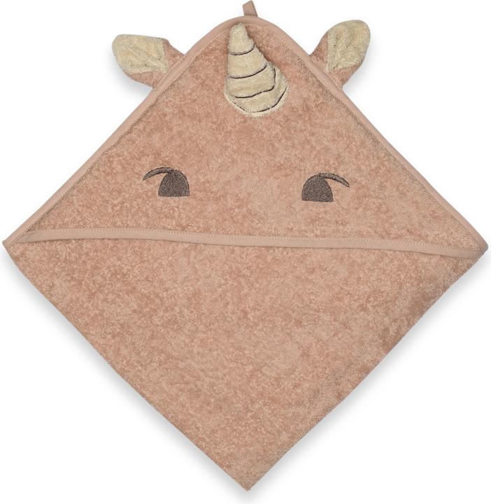 Actual product image Nuuroo Aki hooded baby towel - Rose Unicorn (NU552)