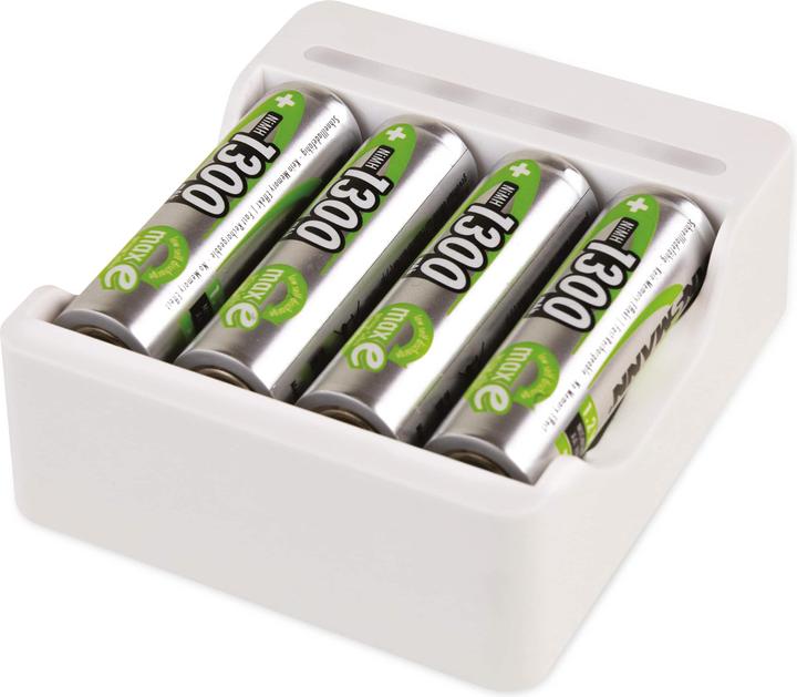 Actual product image Ansmann Charger Basic IV incl. 4 x AA 1300mAh battery (1 pcs., AA, 1300 mAh, Rechargeable battery)