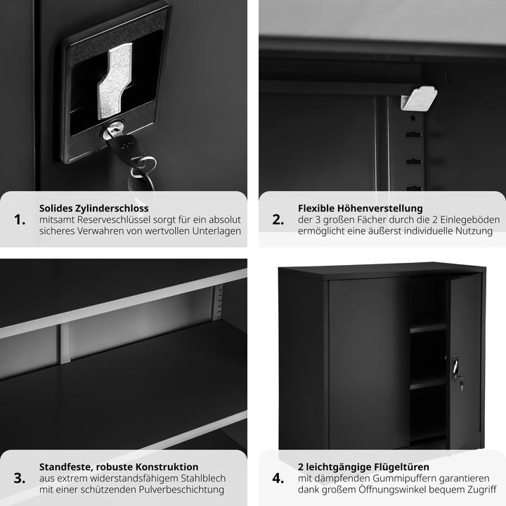Produktbild tectake Aktenschrank (90 x 40 x 90 cm)