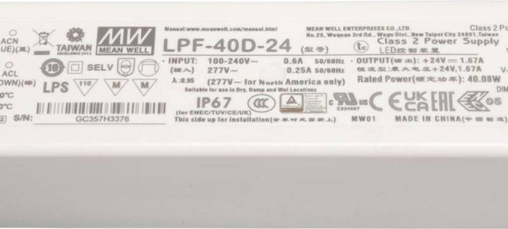 Actual product image MeanWell LPF-40D-24 LED Driver, LED Tr