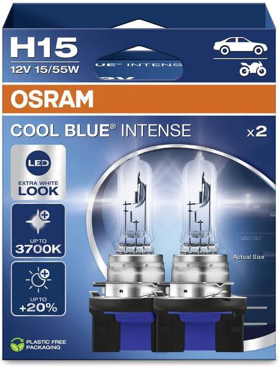 Immagine prodotto Osram 4062172387811 Lampadina alogena cool BLUE® INTENSE H15 15/55 W 12 V (H15)