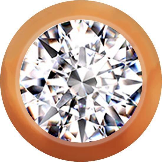 Star Piercing Kugel rosegold mit Kristall silber (Chirurgenstahl 316L)